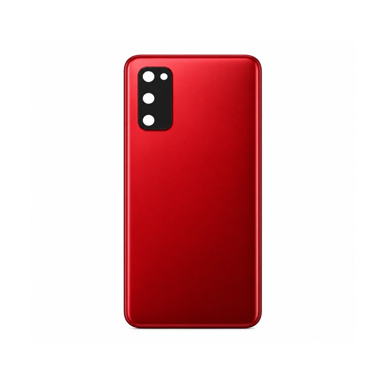 Back Door Panel Housing with Camera Lens Compatible with Samsung Galaxy S20FE Red